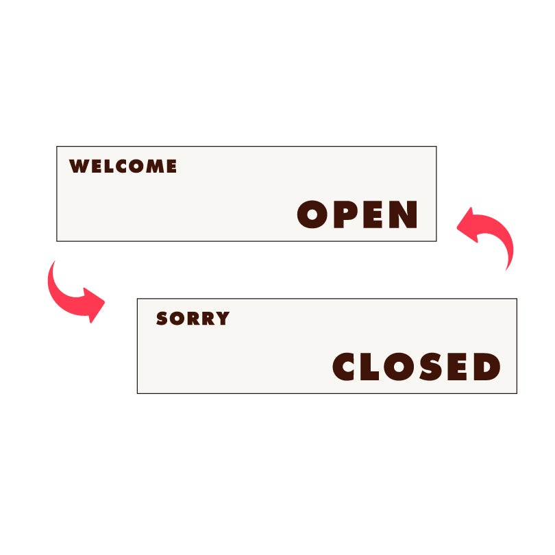 オープンクローズ看板 OPEN CLOSED 2面表示 木目調 slendsign-cut02